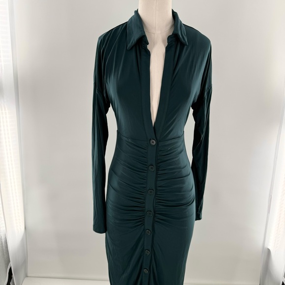 New! Remi x Revolve Claudia Button Maxi Dress in Dark Teal Size Small - Picture 4 of 8